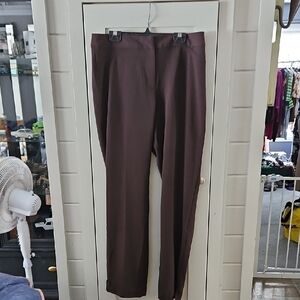 #27 Brown Simple Straight Leg Trousers Sz 6 Waist 16.5